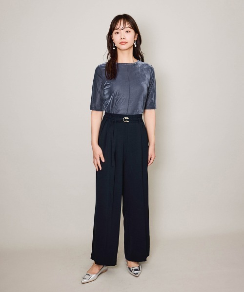 QUEENS COURT(クイーンズコート)の「シアーベロアセンターシームプルオーバー≪手洗い可能≫(Tシャツ/カットソー・レディース・ブラック/オフホワイト/ブルー・M)」の18枚目の写真