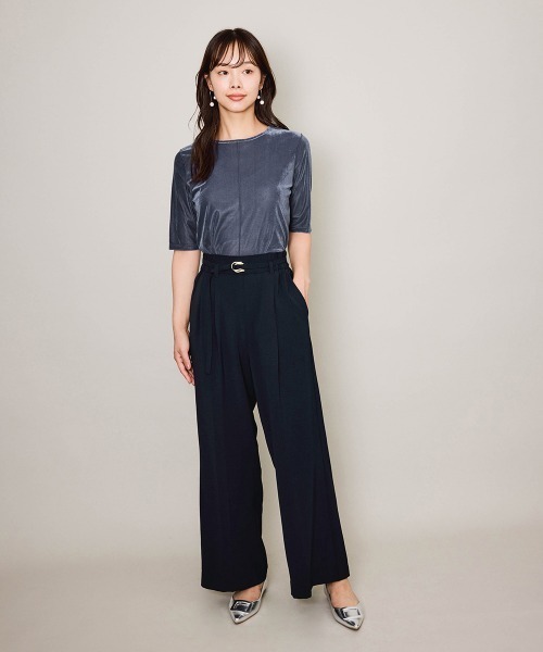 QUEENS COURT(クイーンズコート)の「シアーベロアセンターシームプルオーバー≪手洗い可能≫(Tシャツ/カットソー・レディース・ブラック/オフホワイト/ブルー・M)」の17枚目の写真