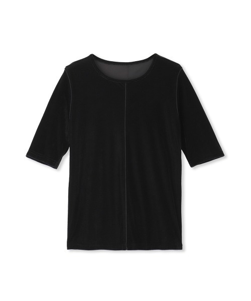 QUEENS COURT(クイーンズコート)の「シアーベロアセンターシームプルオーバー≪手洗い可能≫(Tシャツ/カットソー・レディース・ブラック/オフホワイト/ブルー・M)」の10枚目の写真