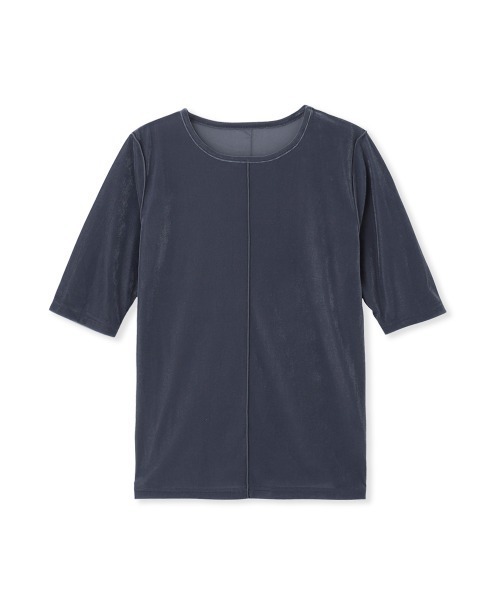 QUEENS COURT(クイーンズコート)の「シアーベロアセンターシームプルオーバー≪手洗い可能≫(Tシャツ/カットソー・レディース・ブラック/オフホワイト/ブルー・M)」の9枚目の写真