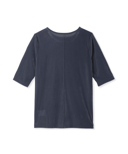QUEENS COURT(クイーンズコート)の「シアーベロアセンターシームプルオーバー≪手洗い可能≫(Tシャツ/カットソー・レディース・ブラック/オフホワイト/ブルー・M)」の8枚目の写真