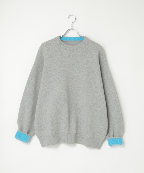 notch.（ノッチ）の「【notch. by yui】バイカラージャガードニット 2025 A/W（ニット/セーター・レディース・オフホワイト/グレー/ブルー/レッド・M）」の6枚目の写真