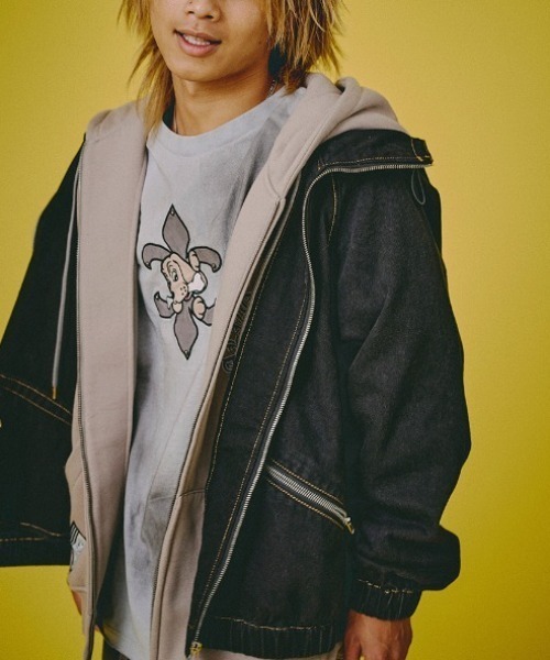 GALFY（ガルフィー）の「A'GEM/9 × .kom 『GALFY/ガルフィー』 ぐるグニャデニムパーカー（パーカー・メンズ・ブルー/ブラウン/ブラック・L）」の7枚目の写真