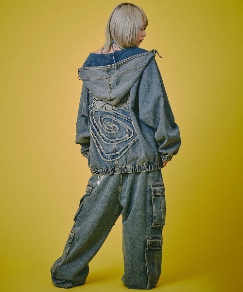 A'GEM/9 × .kom 『GALFY/ガルフィー』 ぐるグニャデニムパーカー A'GEM/9 × .kom 『GALFY/ガルフィー』 ぐるグニャデニムパーカー