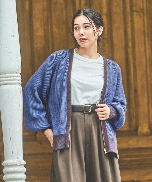 niko and...（ニコアンド）の「リバーシブルジップカーディガン（カーディガン/ボレロ・レディース・チャコール/アイボリー/ブルー/イエロー・FREE）」の3枚目の写真