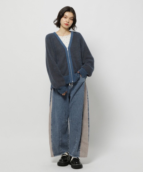 niko and...（ニコアンド）の「リバーシブルジップカーディガン（カーディガン/ボレロ・レディース・チャコール/アイボリー/ブルー/イエロー・FREE）」の5枚目の写真