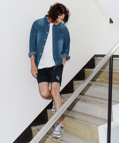 No Rain No Rainbow(ノーレインノーレインボー)の「mp14088-shrink nylon shorts ナイロンショートパンツ(NR25W-29)(その他パンツ・メンズ・ブラック/オリーブ/ベージュ系その他・S/M/L/XL)」の8枚目の写真