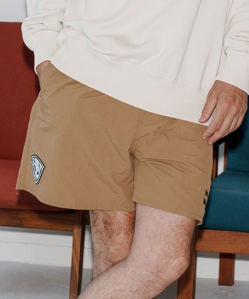 No Rain No Rainbow(ノーレインノーレインボー)の「mp14088-shrink nylon shorts ナイロンショートパンツ(NR25W-29)(その他パンツ・メンズ・ブラック/オリーブ/ベージュ系その他・S/M/L/XL)」の12枚目の写真
