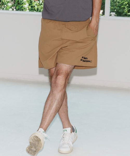 No Rain No Rainbow(ノーレインノーレインボー)の「mp14088-shrink nylon shorts ナイロンショートパンツ(NR25W-29)(その他パンツ・メンズ・ブラック/オリーブ/ベージュ系その他・S/M/L/XL)」の14枚目の写真