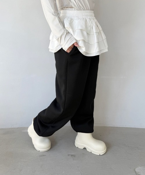 SANSeLF（サンセルフ）の「【SANSeLF】 ボリュームソールラウンドショートブーツ sas25a025（ブーツ・レディース・アイボリー/ブラック・S/M/L）」の6枚目の写真