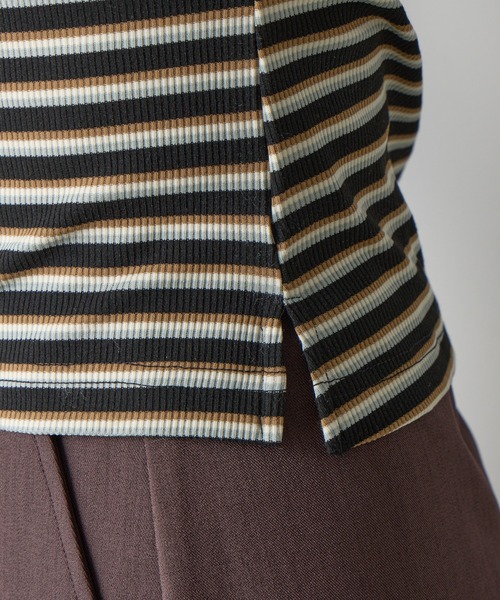 COLONY 2139（コロニートゥーワンスリーナイン）の「リブボーダーポロシャツ（ポロシャツ・レディース・ブラック系その他/ブラック・FREE）」の17枚目の写真