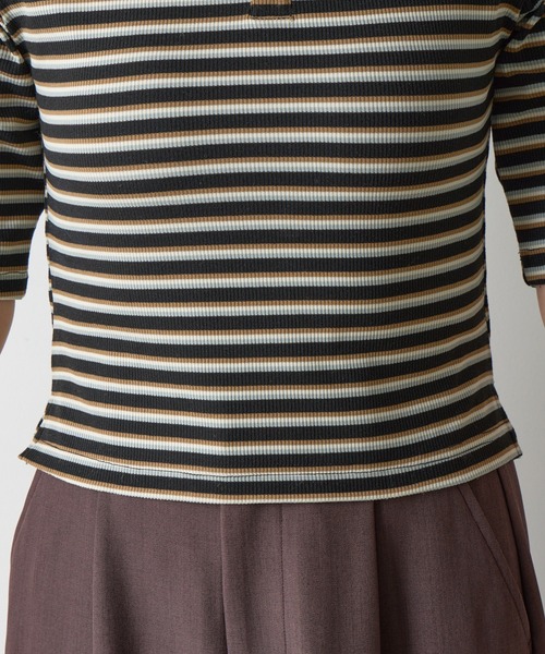 COLONY 2139（コロニートゥーワンスリーナイン）の「リブボーダーポロシャツ（ポロシャツ・レディース・ブラック系その他/ブラック・FREE）」の18枚目の写真