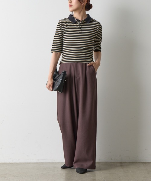 COLONY 2139（コロニートゥーワンスリーナイン）の「リブボーダーポロシャツ（ポロシャツ・レディース・ブラック系その他/ブラック・FREE）」の7枚目の写真