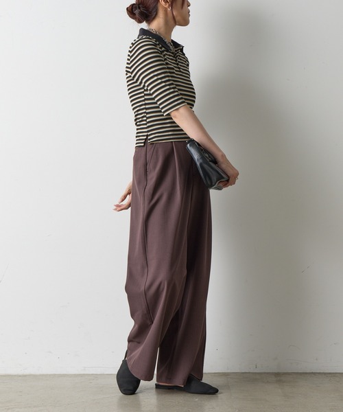 COLONY 2139（コロニートゥーワンスリーナイン）の「リブボーダーポロシャツ（ポロシャツ・レディース・ブラック系その他/ブラック・FREE）」の8枚目の写真