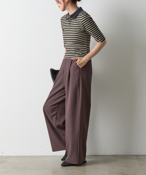 COLONY 2139（コロニートゥーワンスリーナイン）の「リブボーダーポロシャツ（ポロシャツ・レディース・ブラック系その他/ブラック・FREE）」の10枚目の写真