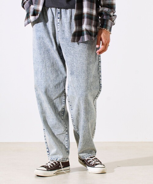 GLOSTER（グロスター）の「【シーズンレス/UNISEX】ケミカルウォッシュ ワイドデニムイージーパンツ（デニムパンツ・メンズ・ライトグレー/ブラック/ブルー系その他/ブルー系その他2・M/L/XL）」の3枚目の写真