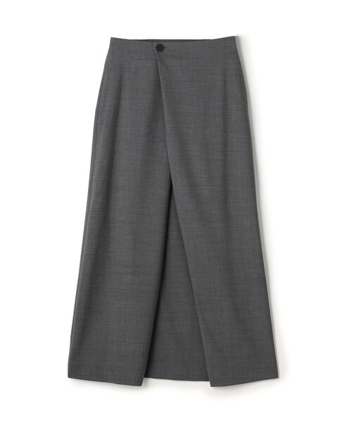 Super140's ウールトロピカル ラップスカート（スカート