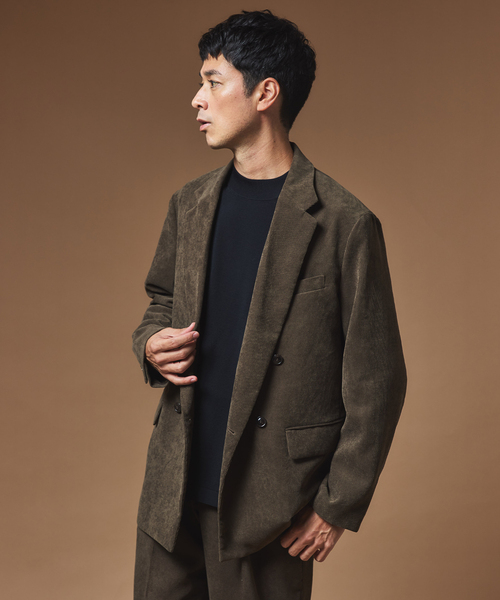 ブラウン コーデュロイ ダブルブレストジャケット ブラウン コーデュロイ ダブルブレストジャケット