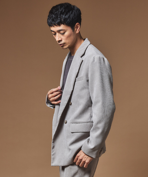 EDIFICE 春 コーディロイ テーラードジャケット 46(M)裏地なし 美品