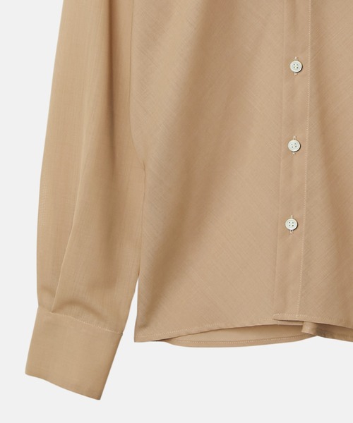 LE CIEL BLEU(ルシェルブルー)の「シアーウールシャツwネックスカーフ / Sheer Wool Shirt w/Neck Scarf(シャツ/ブラウス・レディース・ベージュ/チャコールグレー・36/38)」の17枚目の写真