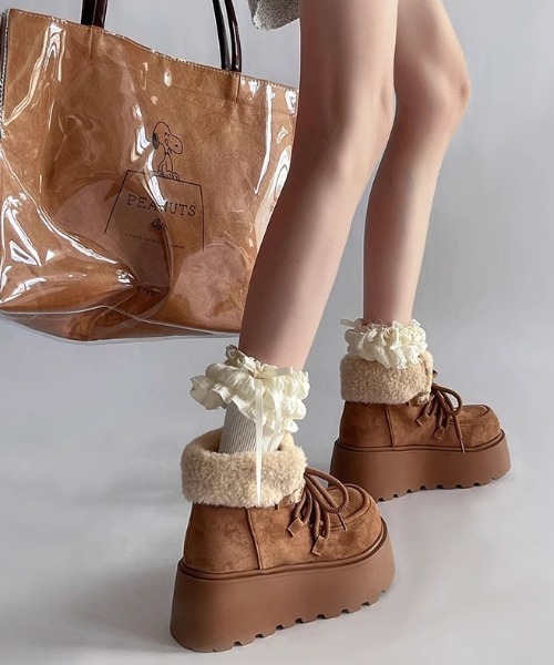 yuue' ( wear )(ユーイ)の「厚底ボアムートンブーツ(ブーツ・レディース・ブラウン/ベージュ/ブラック・23.5cm/24.5cm/23.0cm/24.0cm)」の20枚目の写真