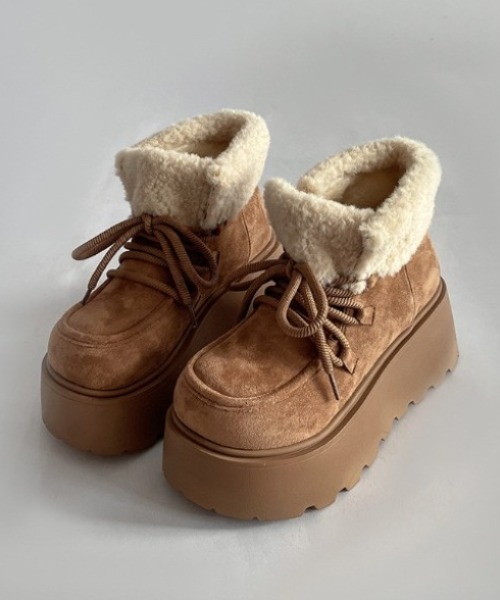 yuue' ( wear )(ユーイ)の「厚底ボアムートンブーツ(ブーツ・レディース・ブラウン/ベージュ/ブラック・23.5cm/24.5cm/23.0cm/24.0cm)」の17枚目の写真
