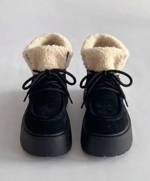 yuue' ( wear )(ユーイ)の「厚底ボアムートンブーツ(ブーツ・レディース・ブラウン/ベージュ/ブラック・23.5cm/24.5cm/23.0cm/24.0cm)」の13枚目の写真