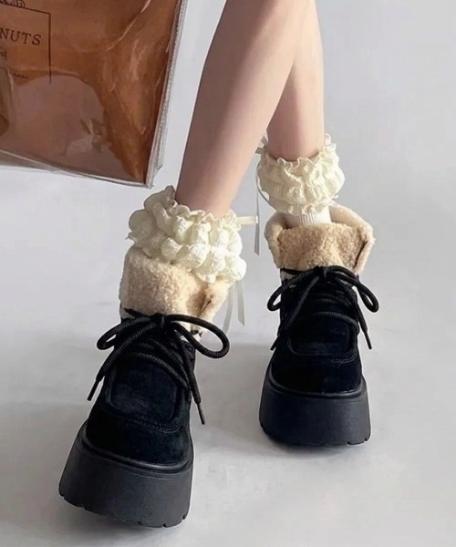 yuue' ( wear )(ユーイ)の「厚底ボアムートンブーツ(ブーツ・レディース・ブラウン/ベージュ/ブラック・23.5cm/24.5cm/23.0cm/24.0cm)」の10枚目の写真