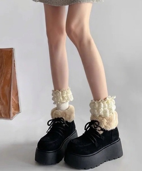 yuue' ( wear )(ユーイ)の「厚底ボアムートンブーツ(ブーツ・レディース・ブラウン/ベージュ/ブラック・23.5cm/24.5cm/23.0cm/24.0cm)」の8枚目の写真