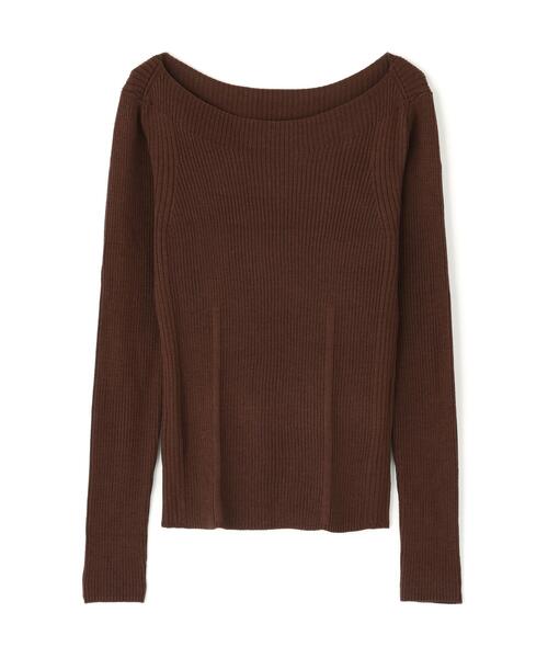 NATURAL BEAUTY BASIC（ナチュラルビューティーベーシック）の「◇ウールブレンドニットシリーズ　ボートネック（ニット/セーター・レディース・オフホワイト/ブラック/ブラウン/ピンク・FREE）」の8枚目の写真