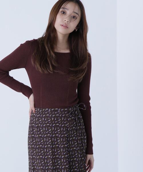 NATURAL BEAUTY BASIC（ナチュラルビューティーベーシック）の「◇ウールブレンドニットシリーズ　ボートネック（ニット/セーター・レディース・オフホワイト/ブラック/ブラウン/ピンク・FREE）」の10枚目の写真