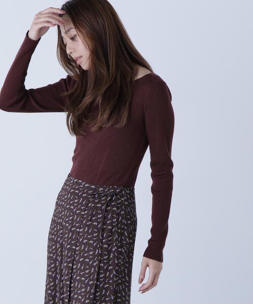 NATURAL BEAUTY BASIC（ナチュラルビューティーベーシック）の「◇ウールブレンドニットシリーズ　ボートネック（ニット/セーター・レディース・オフホワイト/ブラック/ブラウン/ピンク・FREE）」の12枚目の写真