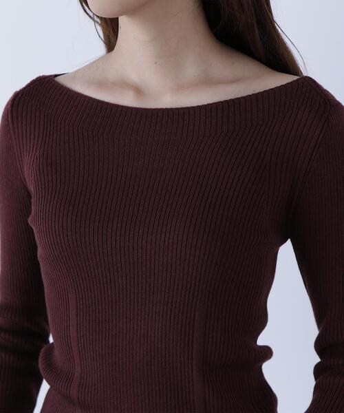 NATURAL BEAUTY BASIC（ナチュラルビューティーベーシック）の「◇ウールブレンドニットシリーズ　ボートネック（ニット/セーター・レディース・オフホワイト/ブラック/ブラウン/ピンク・FREE）」の17枚目の写真