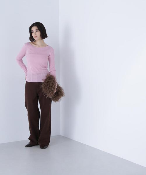 NATURAL BEAUTY BASIC（ナチュラルビューティーベーシック）の「◇ウールブレンドニットシリーズ　ボートネック（ニット/セーター・レディース・オフホワイト/ブラック/ブラウン/ピンク・FREE）」の22枚目の写真