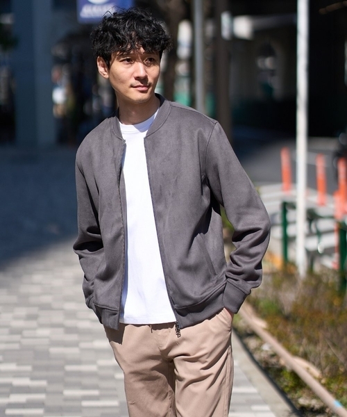 a.v.v（アーヴェヴェ）の「春の行楽におすすめ！フェイクスエードライトリブブルゾン【イージーケア/ストレッチ/洗濯機で洗える】（その他アウター・メンズ・チャコールグレー/グリーン/ブラウン・52/50/48/44/46）」の14枚目の写真