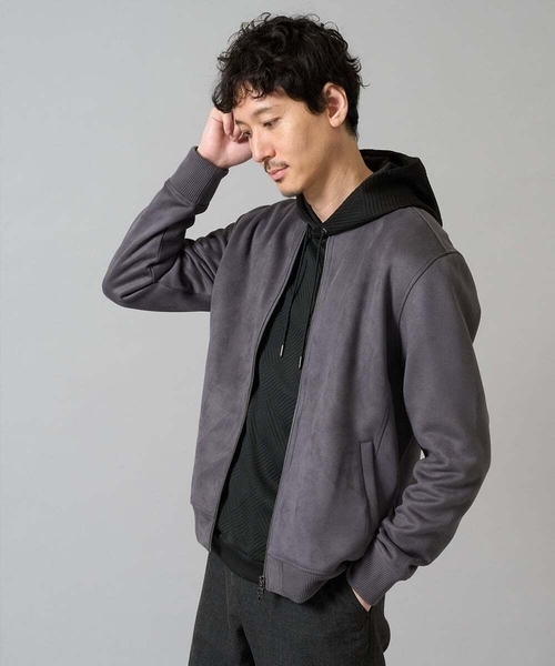 a.v.v（アーヴェヴェ）の「春の行楽におすすめ！フェイクスエードライトリブブルゾン【イージーケア/ストレッチ/洗濯機で洗える】（その他アウター・メンズ・チャコールグレー/グリーン/ブラウン・52/50/48/44/46）」の19枚目の写真