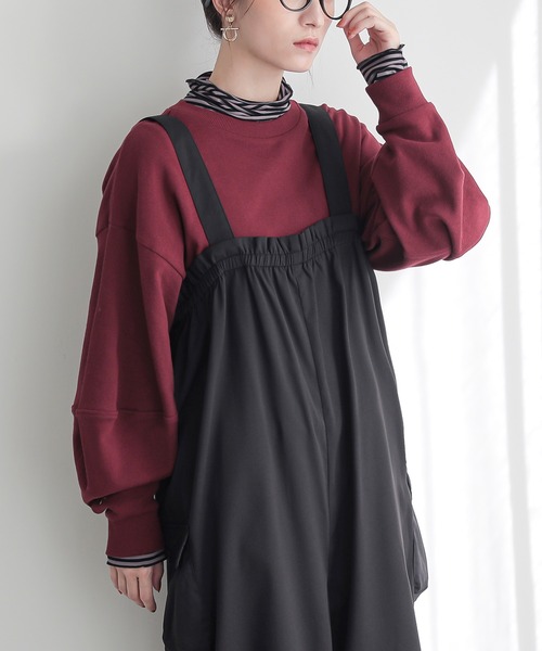 n'OrLABEL(ノアールレーベル)の「『ギャザーコクーンカーゴサロペット』(サロペット/オーバーオール・レディース・ブラック/ベージュ・2/1)」の15枚目の写真