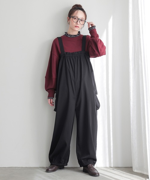 ギャザーコクーンカーゴサロペット』（サロペット/オーバーオール）｜n