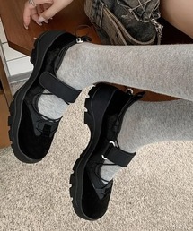 厚底×ストラップ/超軽量スポーツシューズ