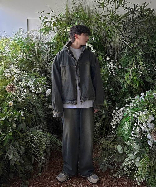 ASCLO(エジュクロ)の「【UNISEX】ASCLO/フードデニムジャケット(デニムジャケット・メンズ・ブルー/ブラック・FREE)」の10枚目の写真
