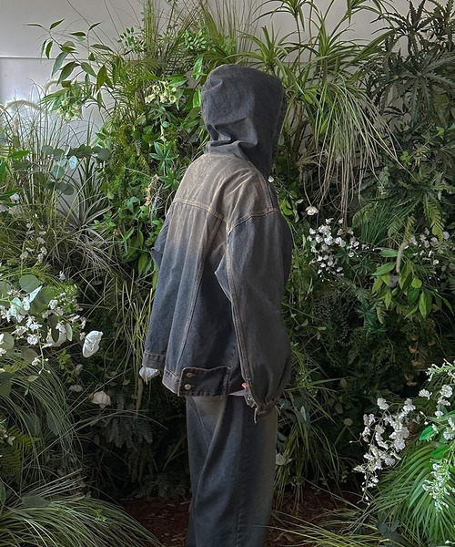 ASCLO(エジュクロ)の「【UNISEX】ASCLO/フードデニムジャケット(デニムジャケット・メンズ・ブルー/ブラック・FREE)」の15枚目の写真