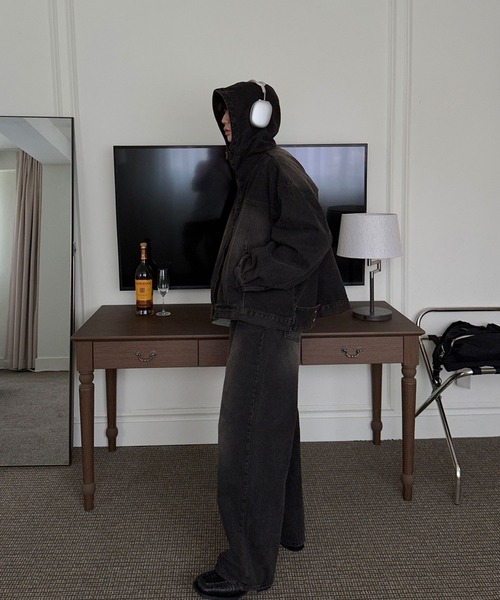 ASCLO(エジュクロ)の「【UNISEX】ASCLO/フードデニムジャケット(デニムジャケット・メンズ・ブルー/ブラック・FREE)」の22枚目の写真