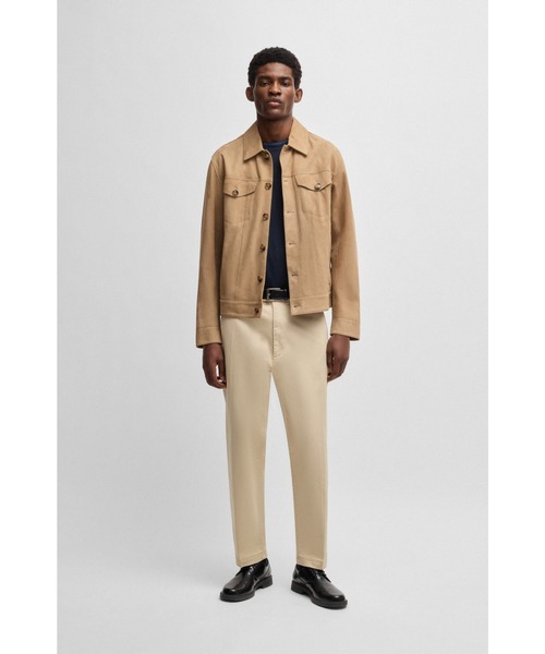 BOSS（ボス）の「レギュラーフィットジャケット スエード（その他アウター・メンズ・ブルー/ベージュ・52/54/50/48/46/56/44）」の6枚目の写真