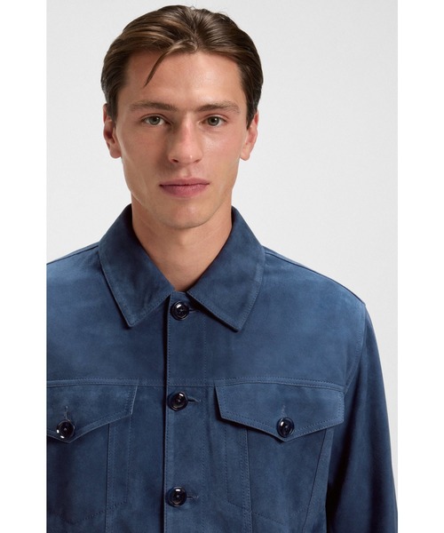 BOSS（ボス）の「レギュラーフィットジャケット スエード（その他アウター・メンズ・ブルー/ベージュ・52/54/50/48/46/56/44）」の8枚目の写真