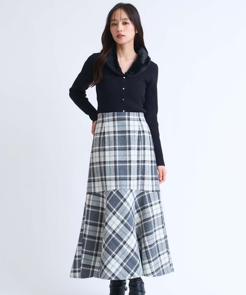 NOELA(ノエラ)の「チェックマーメイドスカート(スカート・レディース・キャメル/ブラック/グレー・S/M)」の3枚目の写真