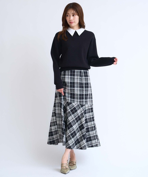 NOELA(ノエラ)の「チェックマーメイドスカート(スカート・レディース・キャメル/ブラック/グレー・S/M)」の4枚目の写真