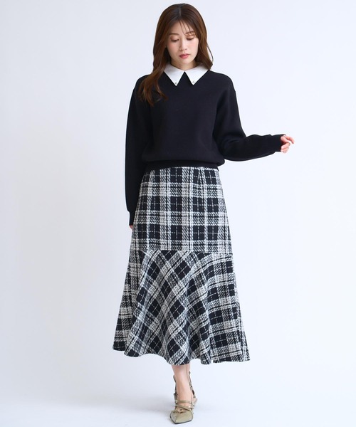 NOELA(ノエラ)の「チェックマーメイドスカート(スカート・レディース・キャメル/ブラック/グレー・S/M)」の5枚目の写真
