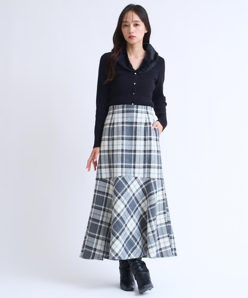 NOELA(ノエラ)の「チェックマーメイドスカート(スカート・レディース・キャメル/ブラック/グレー・S/M)」の10枚目の写真