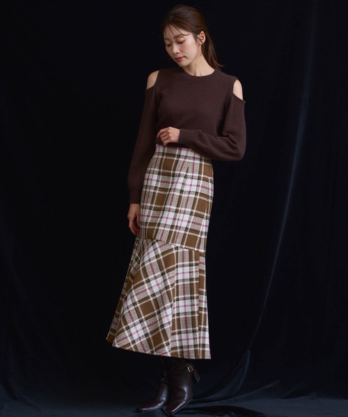 NOELA(ノエラ)の「チェックマーメイドスカート(スカート・レディース・キャメル/ブラック/グレー・S/M)」の15枚目の写真
