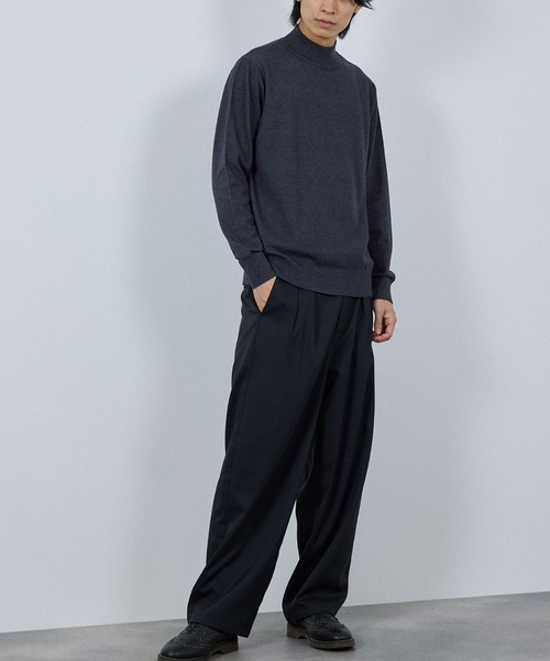 NAVY(ネイビー)の「NAVY 素肌ニット ハイネック(ニット/セーター・メンズ・ベージュ/ネイビー/スミクロ/ブラウン・M/S/XL/L)」の21枚目の写真